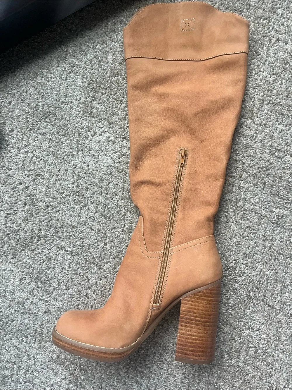 JLO Women's Tall Suede Side-Zip Parid Boots in Honey Brown size 8.5
